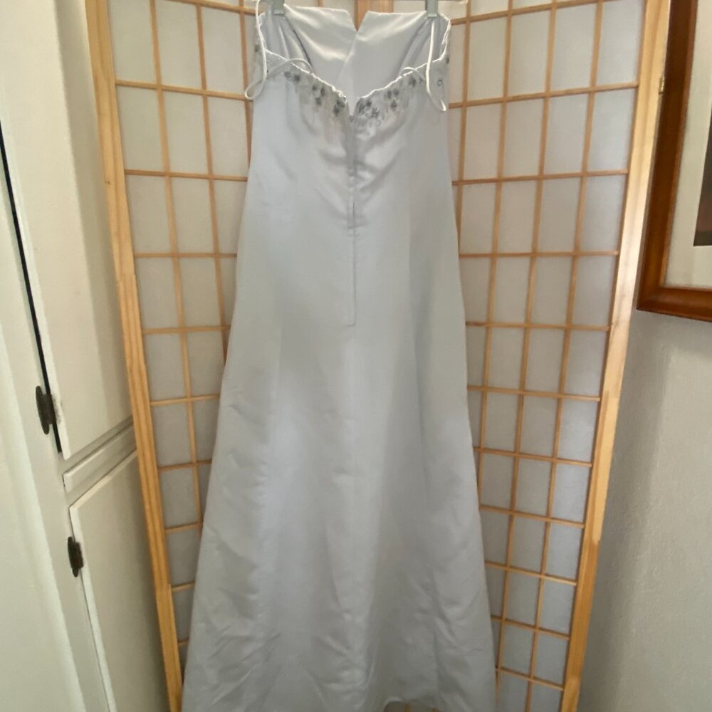 Mori Lee SIlver/Pewter Beaded Floor Length Gown - Picture 4 of 4